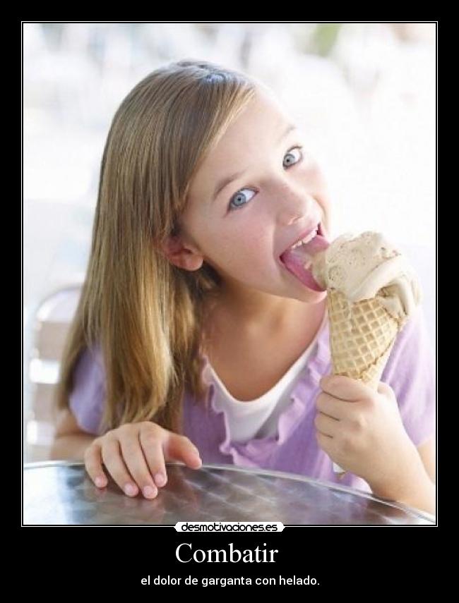 Combatir - el dolor de garganta con helado.