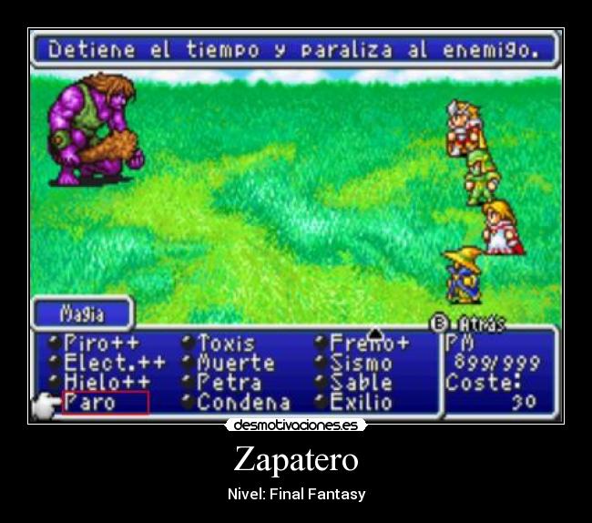 Zapatero - Nivel: Final Fantasy