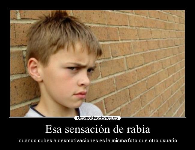 Esa sensación de rabia - cuando subes a desmotivaciones.es la misma foto que otro usuario