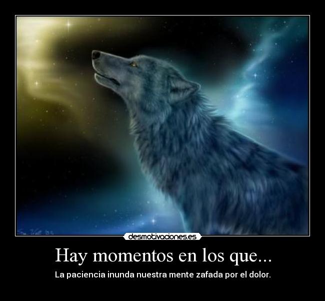 Hay momentos en los que... - La paciencia inunda nuestra mente zafada por el dolor.