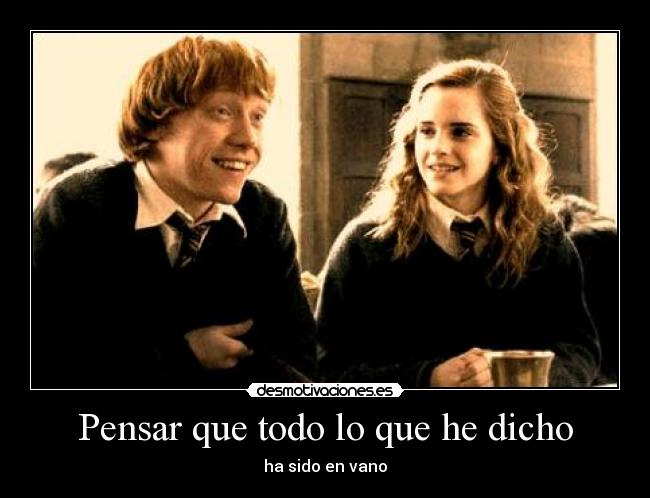 Pensar que todo lo que he dicho - ha sido en vano