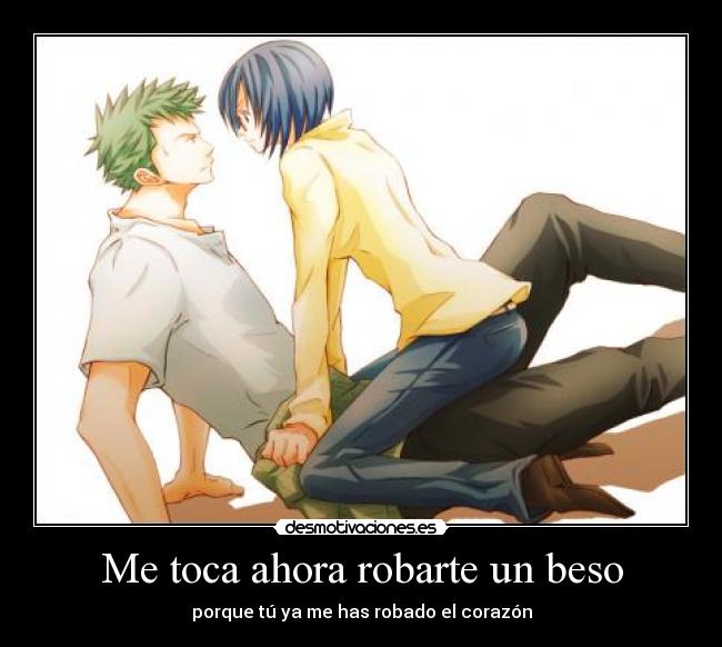carteles zoro tashigi one piece pirata marine robar beso corazon desmotivaciones