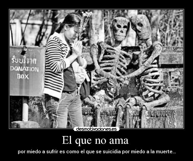 El que no ama  - por miedo a﻿ sufrir es como el que se suicidia por miedo a la muerte...