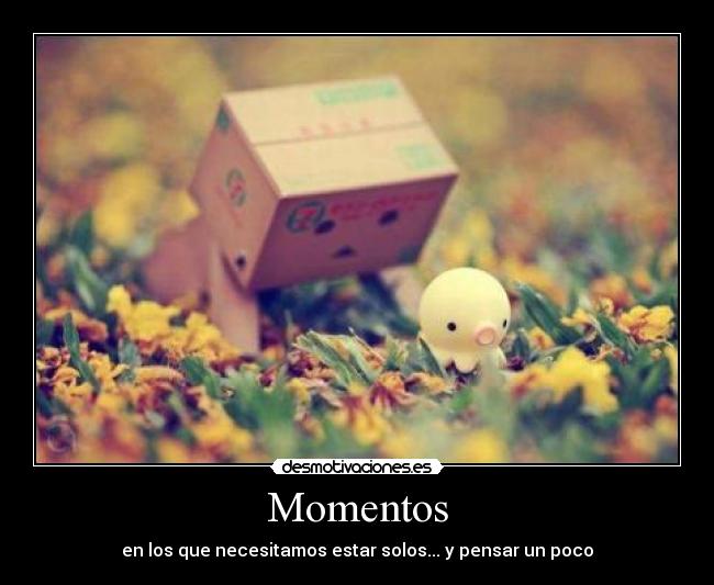 Momentos - en los que necesitamos estar solos... y pensar un poco