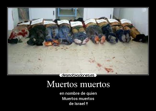 Muertos muertos - en nombre de quien
Muertos muertos
de Israel !!