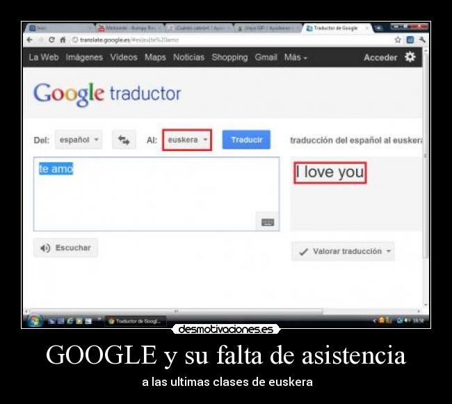 GOOGLE y su falta de asistencia - a las ultimas clases de euskera