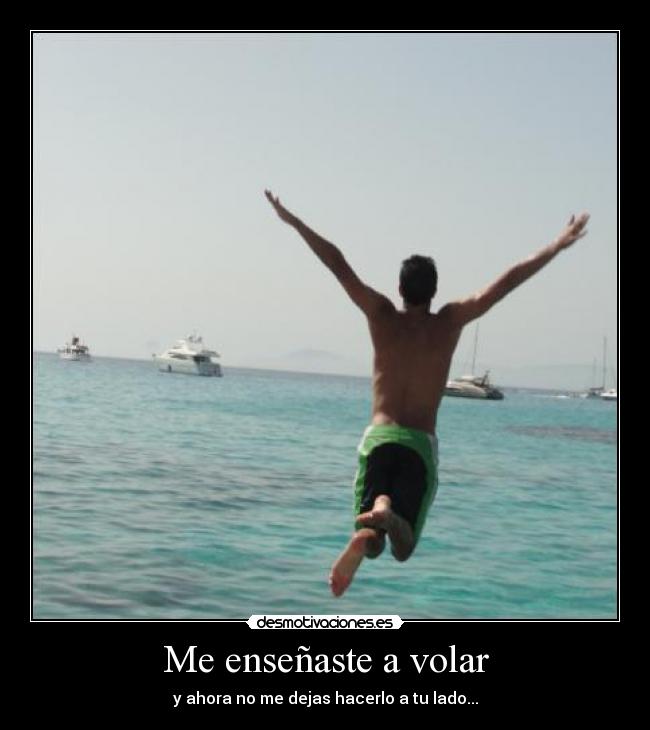 Me enseñaste a volar - y ahora no me dejas hacerlo a tu lado...