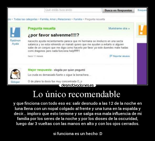 Lo único recomendable -