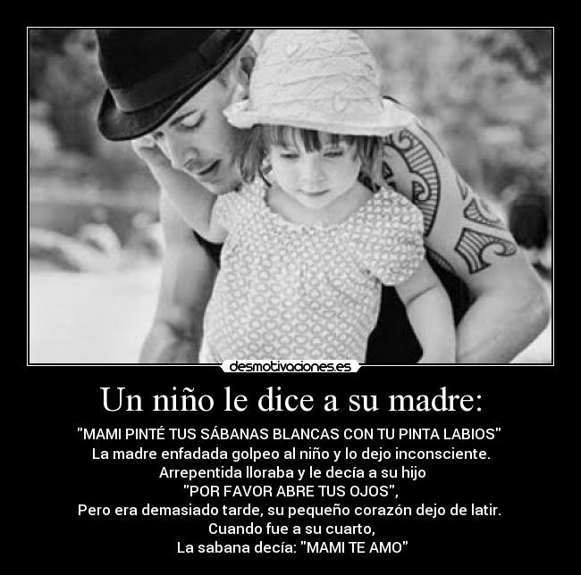 Un niño le dice a su madre: - 