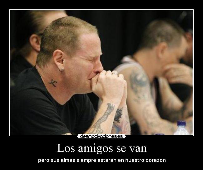 carteles amigos corey taylor llorando por muerte paul gray desmotivaciones