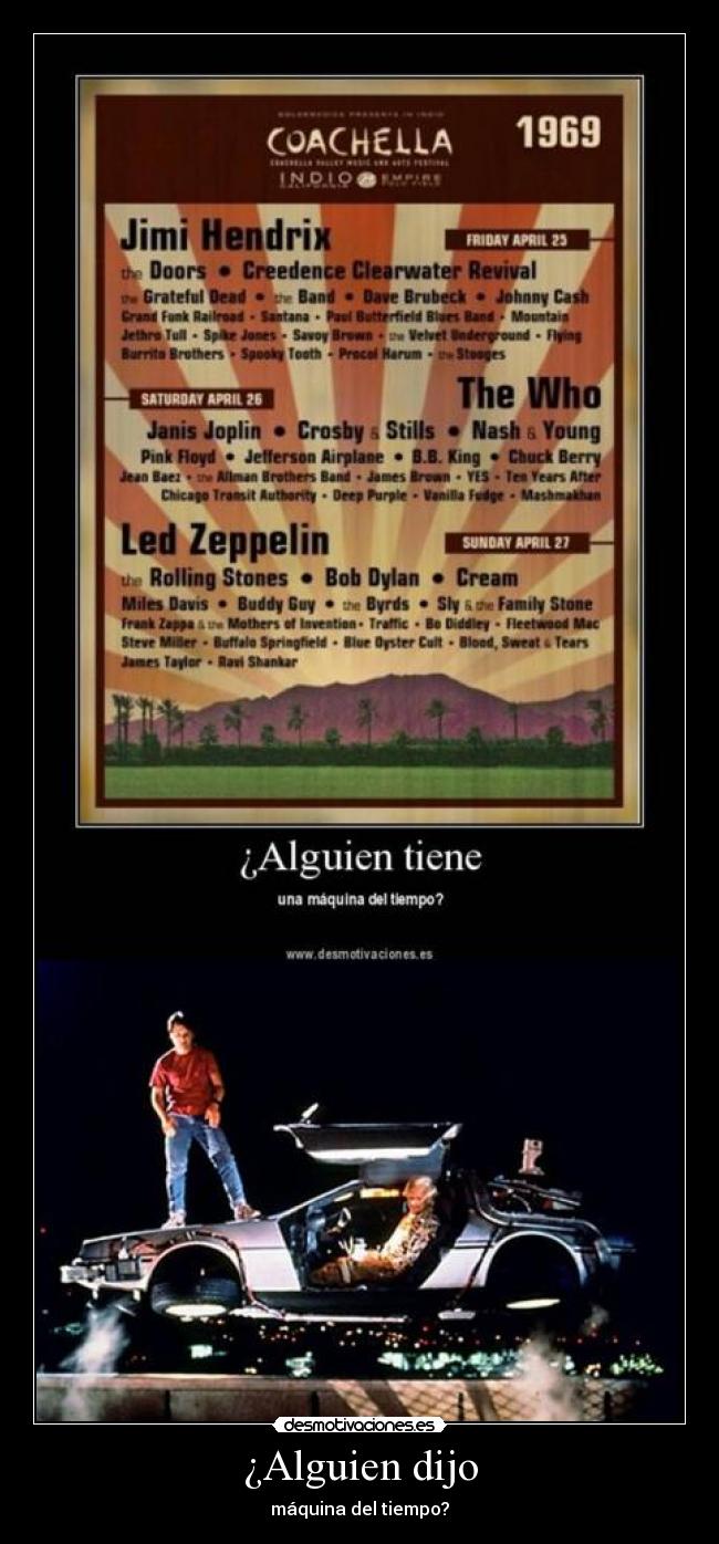 carteles regreso futuro maquina del tiempo musica concierto desmotivaciones