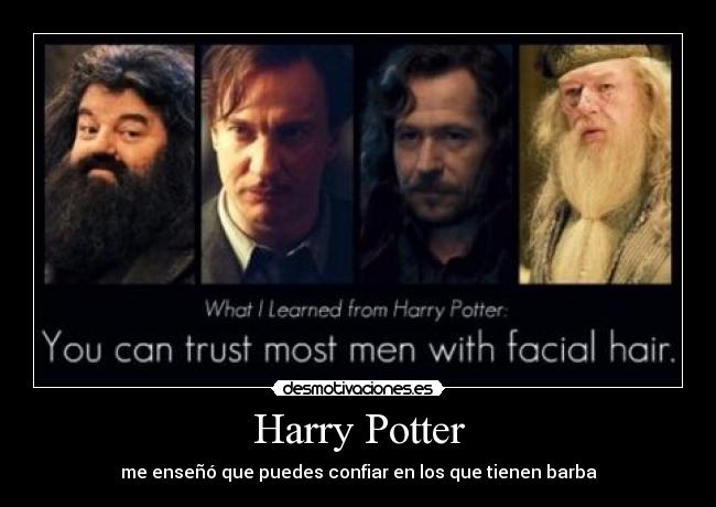 Harry Potter - me enseñó que puedes confiar en los que tienen barba