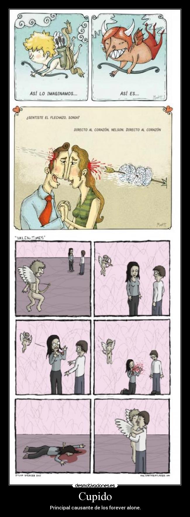 carteles cupido desmotivaciones