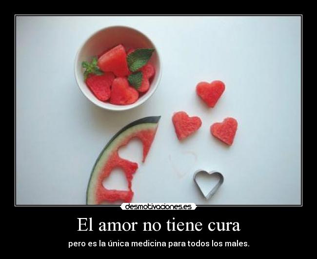 El amor no tiene cura - pero es la única medicina para todos los males.