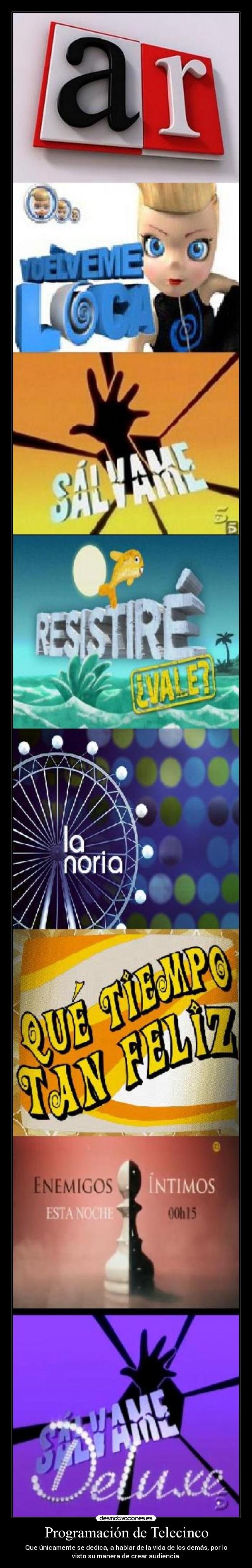 carteles programas telecinco desmotivaciones
