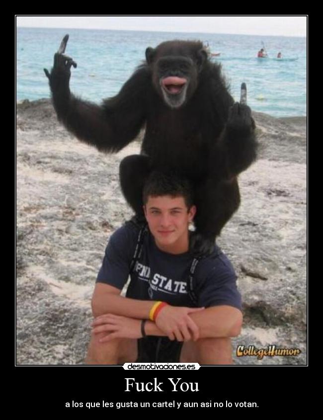 Fuck You - a los que les gusta un cartel y aun asi no lo votan.