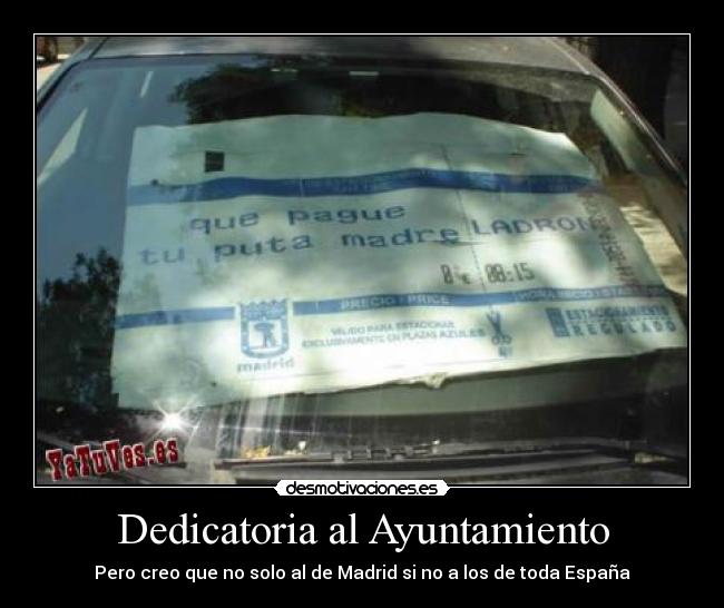 Dedicatoria al Ayuntamiento - 
