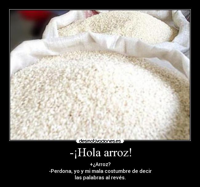-¡Hola arroz! -