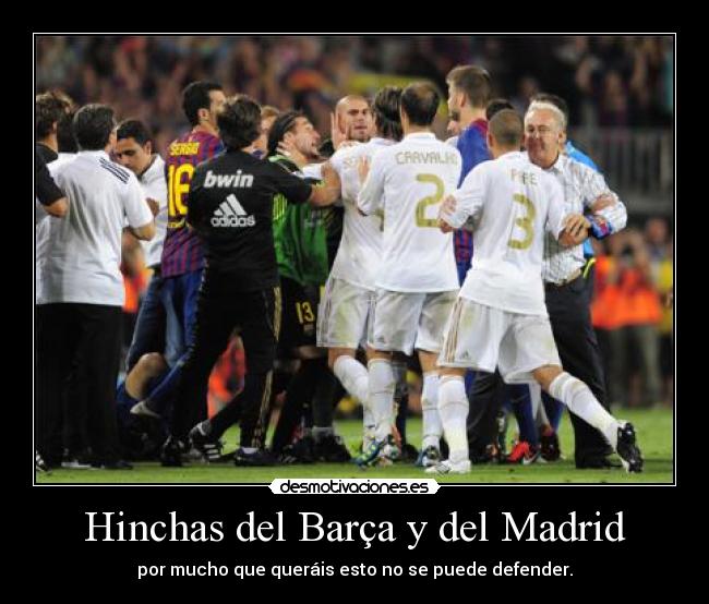 Hinchas del Barça y del Madrid -