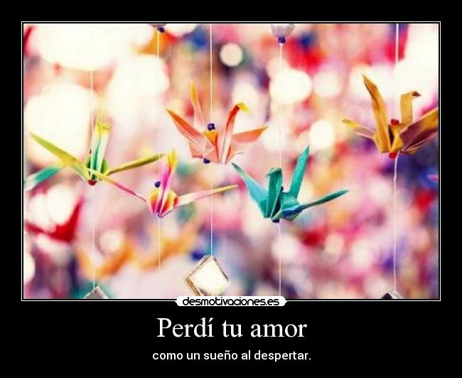 Perdí tu amor - como un sueño al despertar.