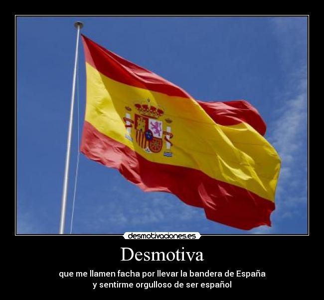 Desmotiva - que me llamen facha por llevar la bandera de España
y sentirme orgulloso de ser español