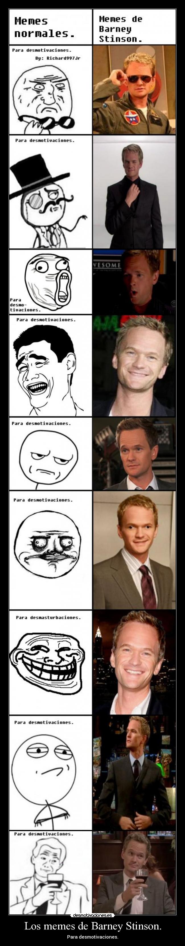 carteles memes barney stinson memes desmotivaciones