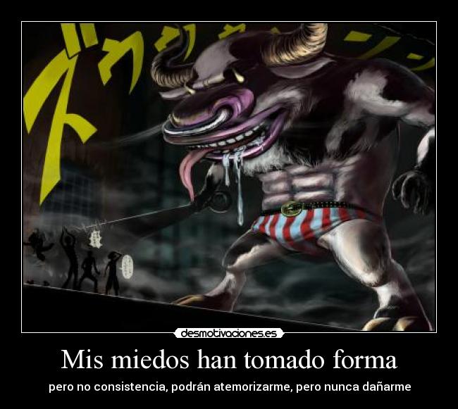 carteles miedo forma consistencia atemorizar danar luffy bon clay galdino buggy one piece desmotivaciones