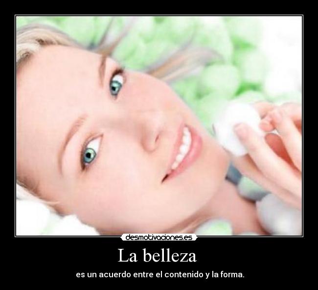 La belleza  -  es un acuerdo entre el contenido y la forma.