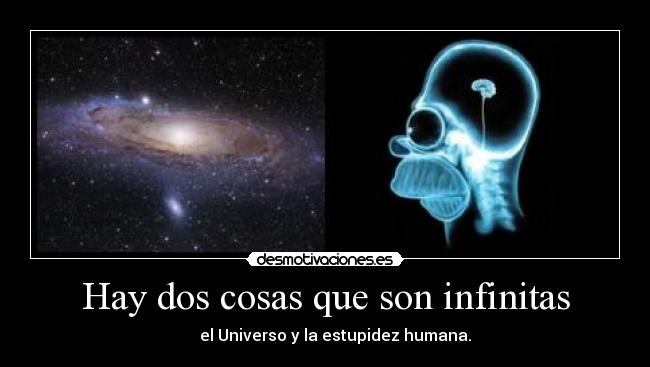 Hay dos cosas que son infinitas - el Universo y la estupidez humana.