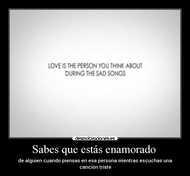 Sabes que estás enamorado  - 