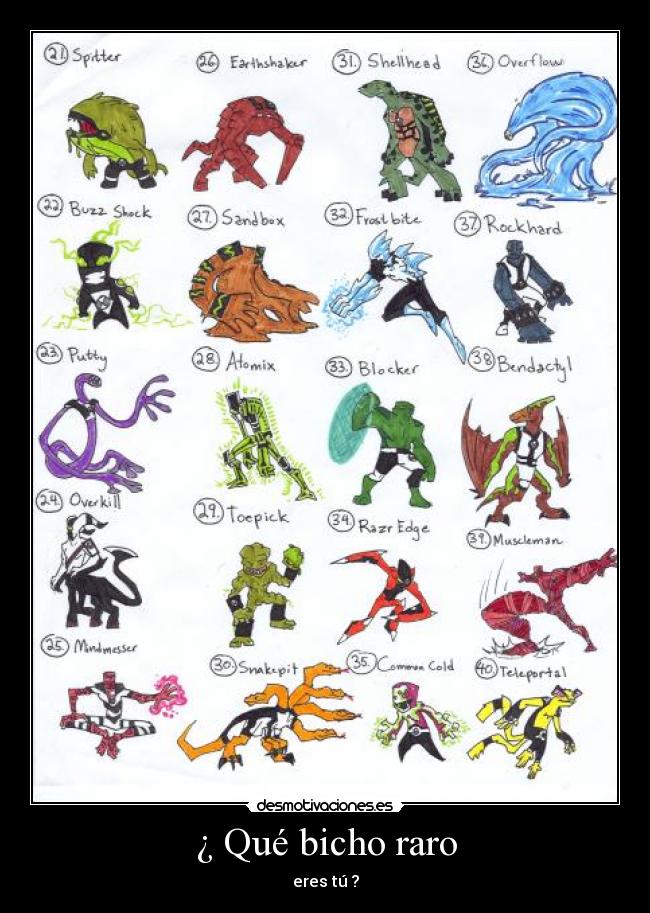 ¿ Qué bicho raro - eres tú ?