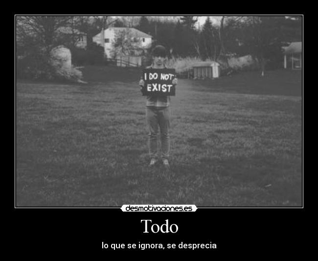 Todo - lo que se ignora, se desprecia