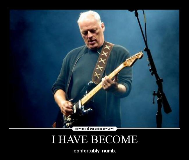 I HAVE BECOME - confortably numb.