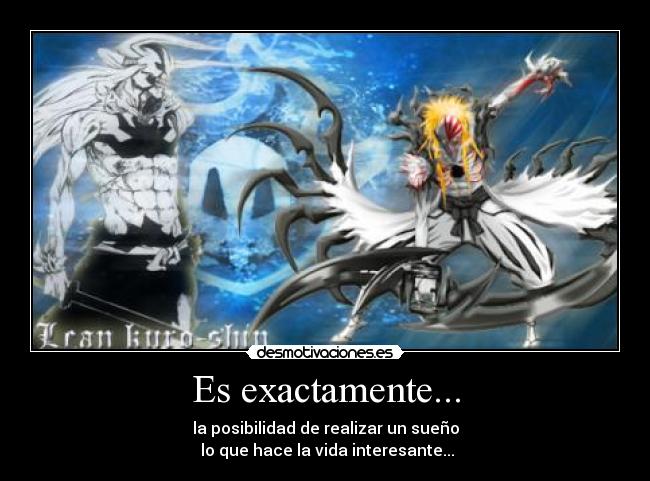 Es exactamente... - la posibilidad de realizar un sueño
 lo que hace la vida interesante...