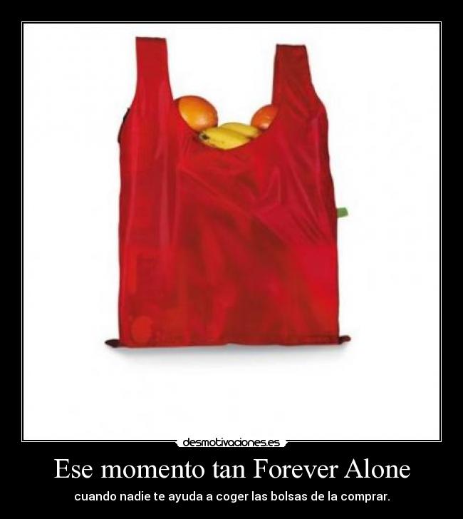 Ese momento tan Forever Alone - cuando nadie te ayuda a coger las bolsas de la comprar.
