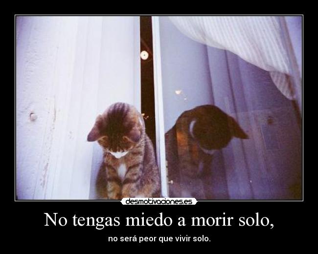 No tengas miedo a morir solo, - no será peor que vivir solo.