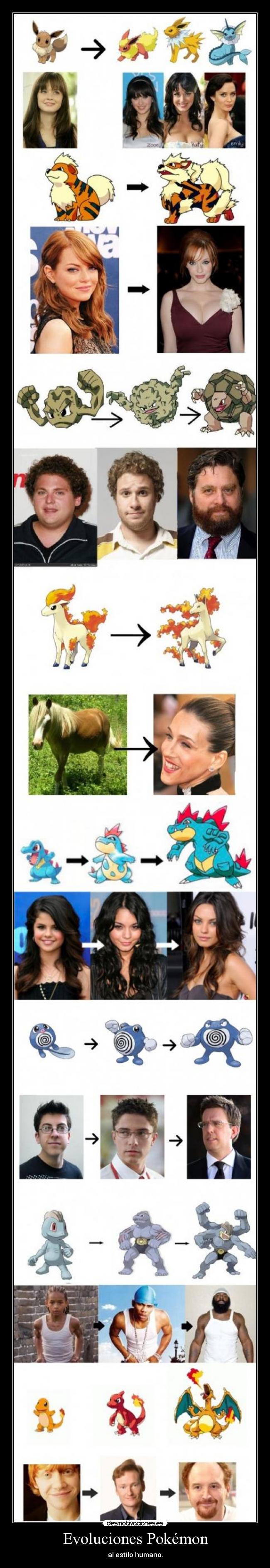 Evoluciones Pokémon - al estilo humano.