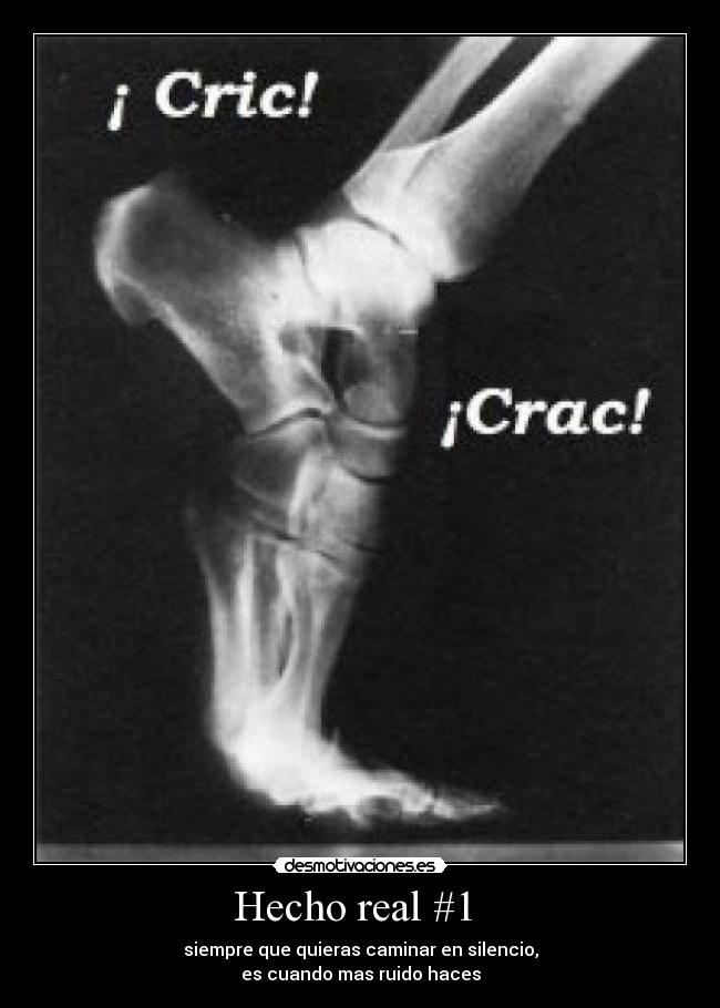Hecho real #1 - siempre que quieras caminar en silencio,
es cuando mas ruido haces