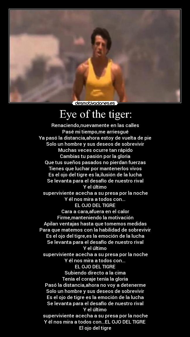 Eye of the tiger: -
