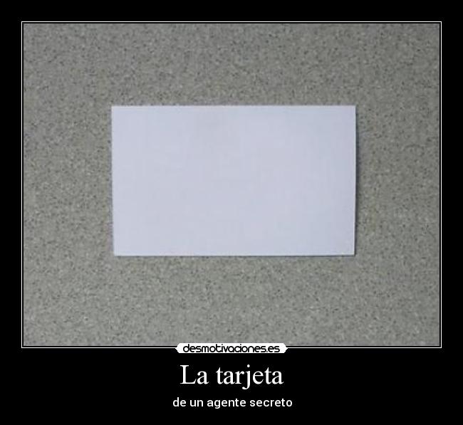 La tarjeta - de un agente secreto