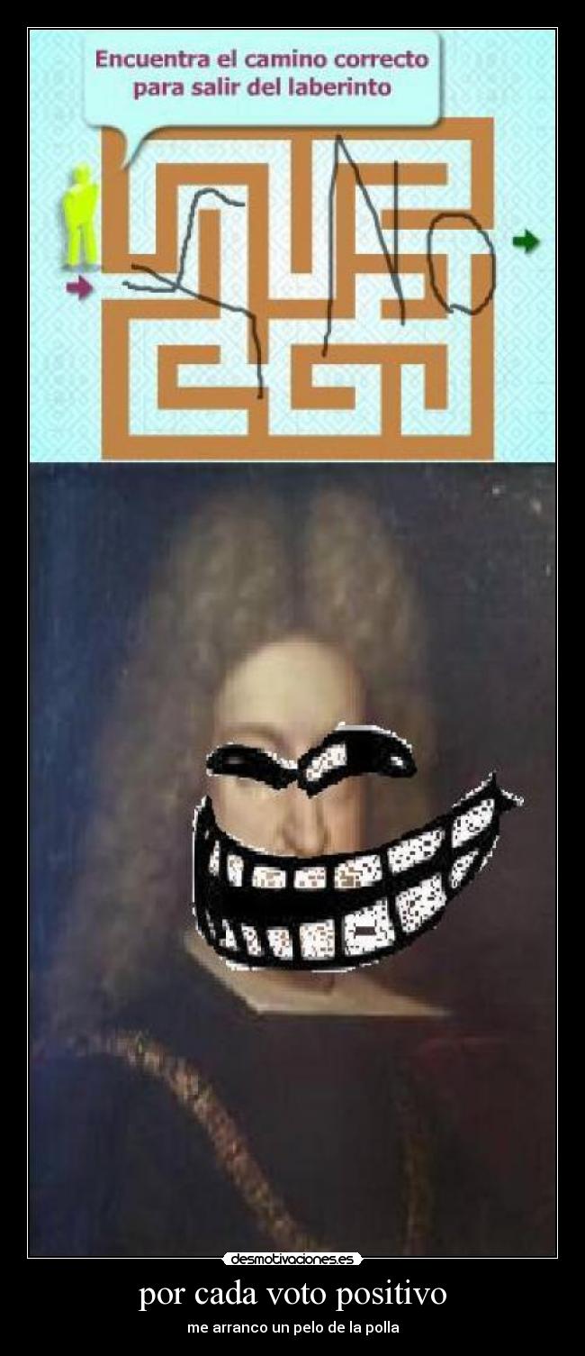 por cada voto positivo -