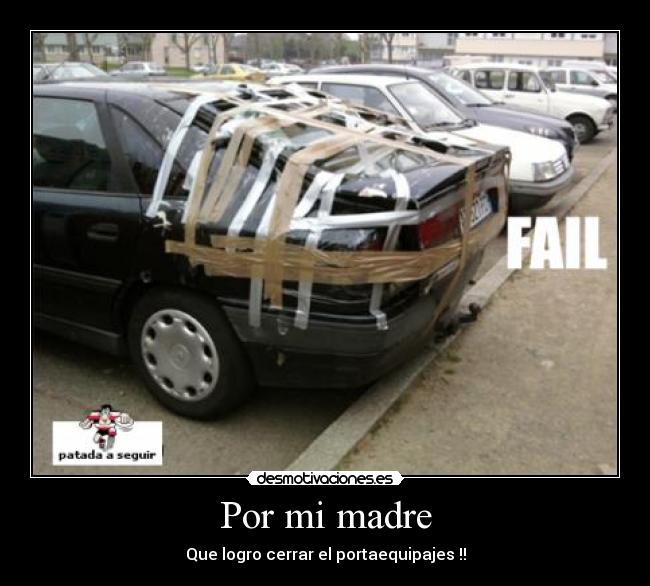 Por mi madre - Que logro cerrar el portaequipajes !!