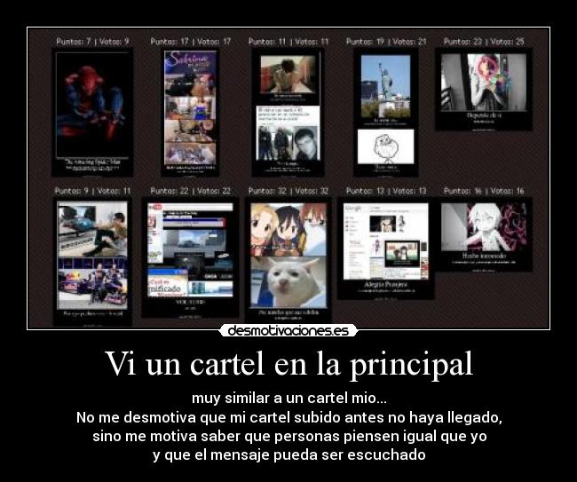 Vi un cartel en la principal -