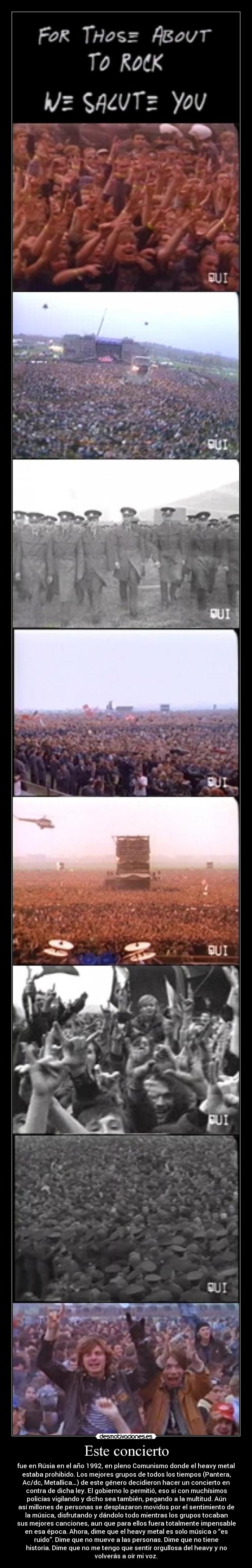 carteles musicaheavymetalrockrusicaprohibidosentimientovozculturahistoriaconciertoorgulloamor desmotivaciones