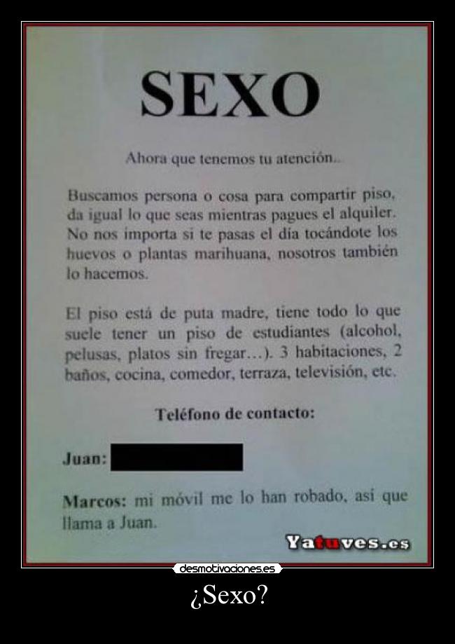 ¿Sexo? -