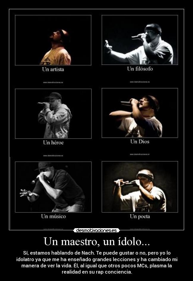 carteles nach dios heroe musico artista poeta lecciones mc idolo maestro musica rap filosofo desmotivaciones