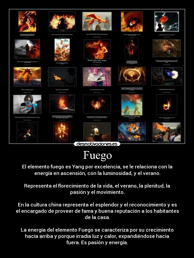 carteles elemento fuego yang por excelencia relaciona con energia ascension con lumi desmotivaciones