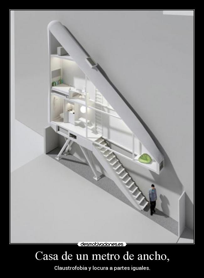 Casa de un metro de ancho, - Claustrofobia y locura a partes iguales.