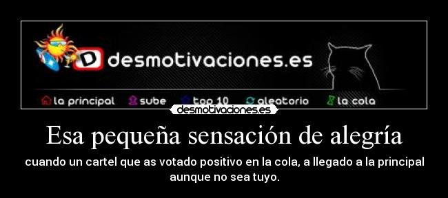 Esa pequeña sensación de alegría -