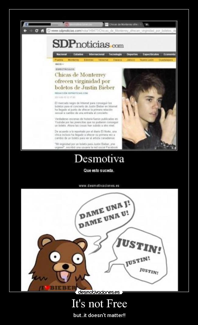 carteles oso cuando cabron justin bieber desmotivaciones